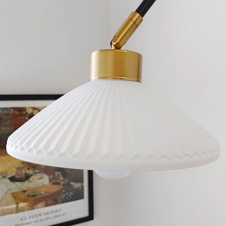 Scalable Reading Wall Light Walnut Nordic Retro Bedroom Headboard Wall Light Swing Arm Folding Japanese Style Light Fixture
