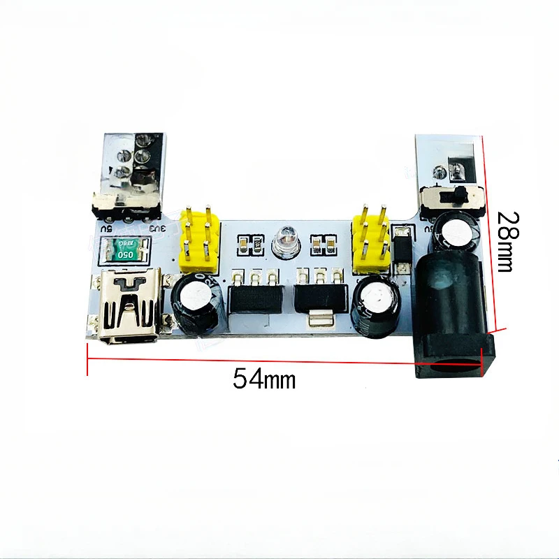 2PCS White bread board dedicated power module 2-channel bread board module 5V/3.3V DC voltage regulator
