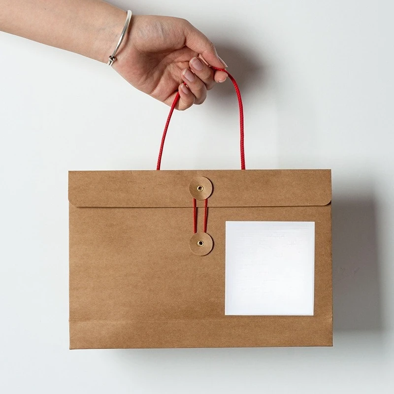 Hanging ear coffee packaging box portable kraft paper bag tea packaging carton biscuits bread snacks happy candy