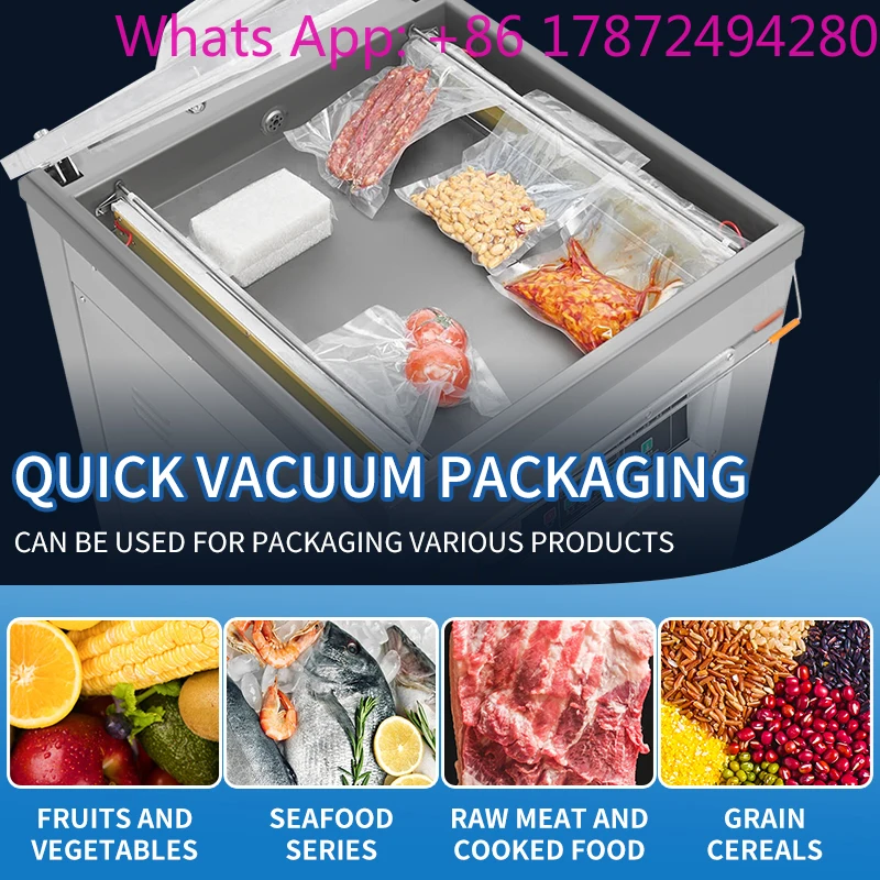 DZ-400 Commercial Semi-Automatic Vertical Vacuum Sealer for Fruit for Food Rice Meat Fish Packaging Pouch Type