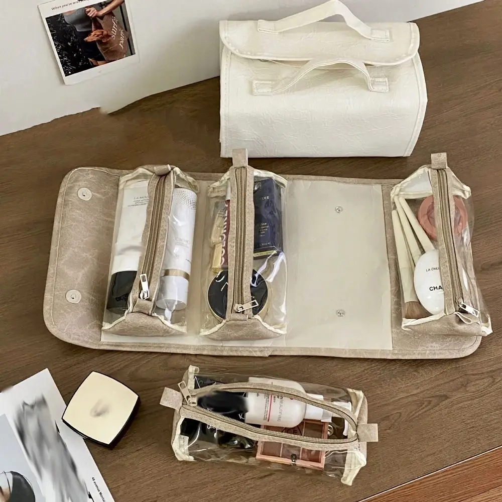 

Косметичка из искусственной кожи с несколькими сумками, водонепроницаемая многофункциональная косметичка, сумка для ручной клади в корейском стиле, дорожная сумка для мытья, дорожная сумка