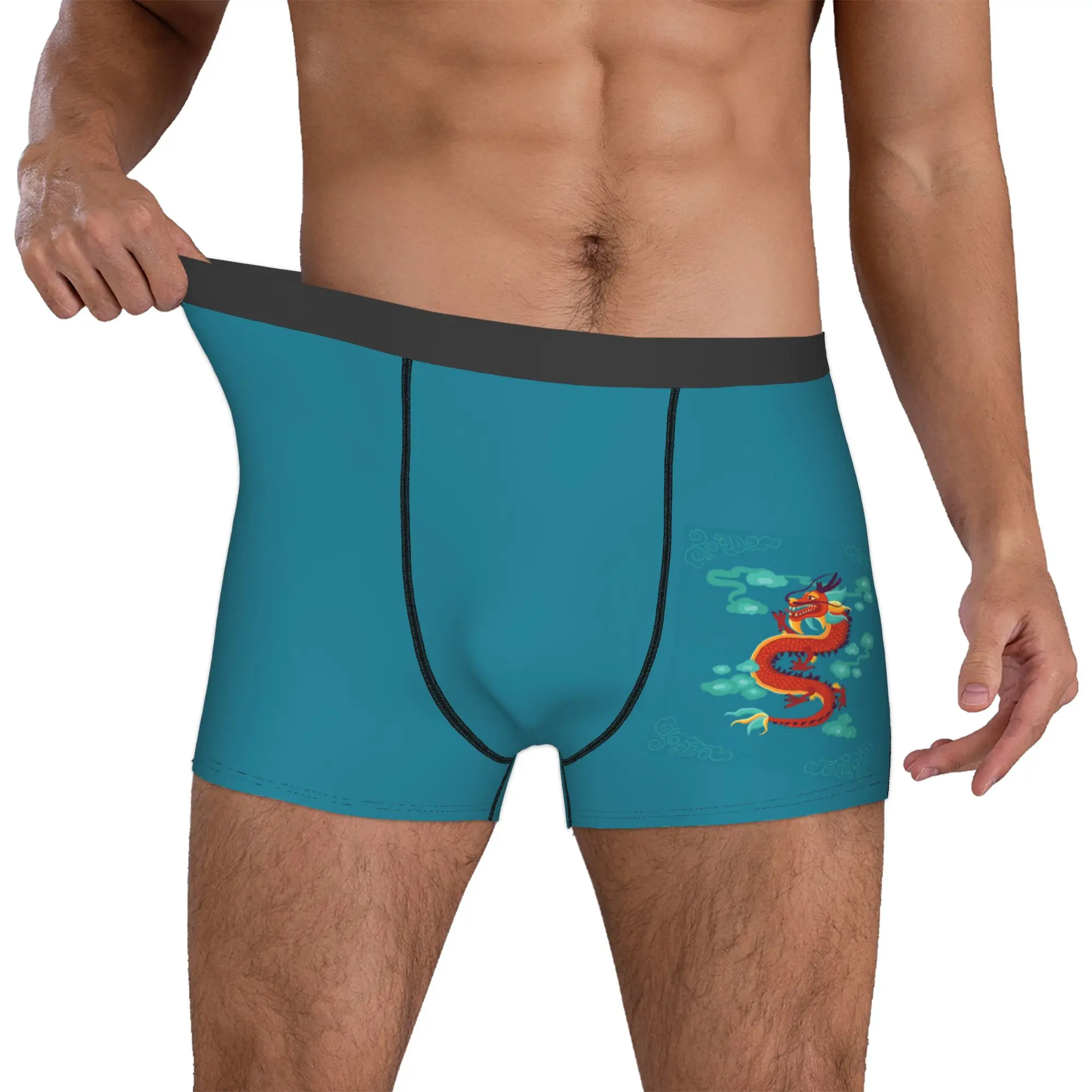 

Customized Novelty Tradition Asian Dragon Boxers Shorts Panties Men's Underpants Comfortable Chinese Legendary Creature Briefs