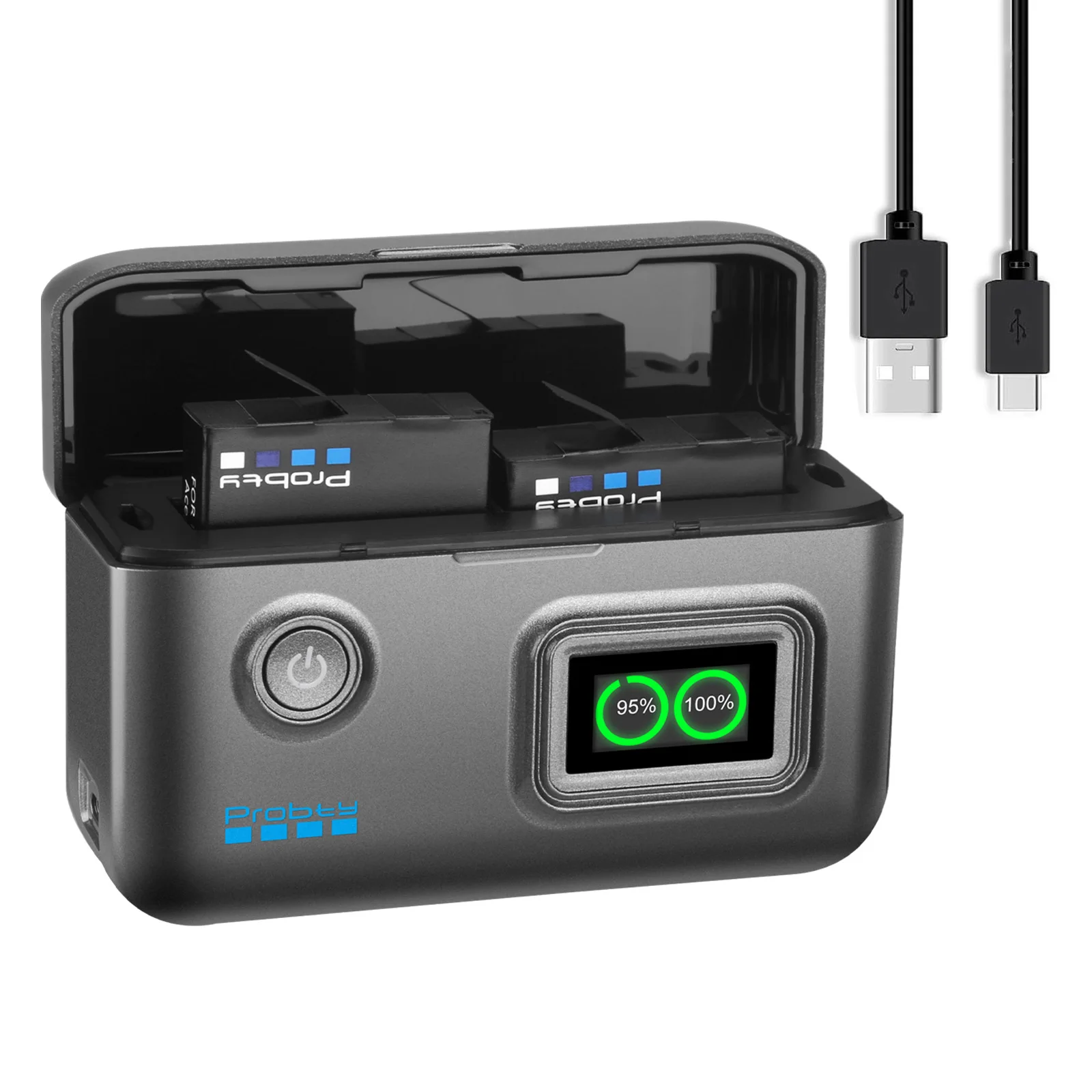 2200 mAh Akku für Insta360 Ace Insta360 Ace Pro Insta360 Pro 2 Kamera Akku mit 2 Steckplätzen LCD Schnellladegerät