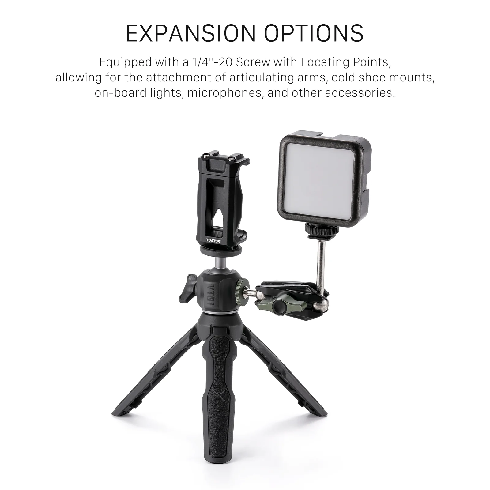 TILTA TT-VT01 حامل ثلاثي القوائم قابل للتمديد لمدونة الفيديو (1 كجم) حامل ثلاثي القوائم Monopod صغير متوافق مع DJI Osmo Action 3 4 5 PRO