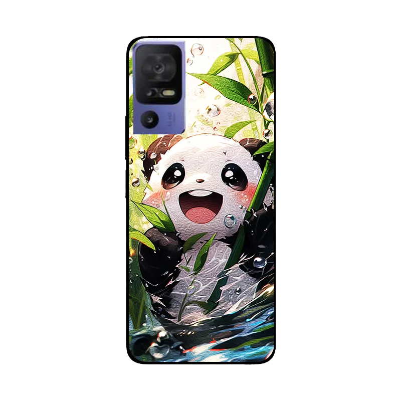 For TCL 40 SE Case 40SE Leaves Panda Soft Silicone Back Cover for TCL 40 SE 6156A T610K T610E Bumper TCL40SE Phone Case