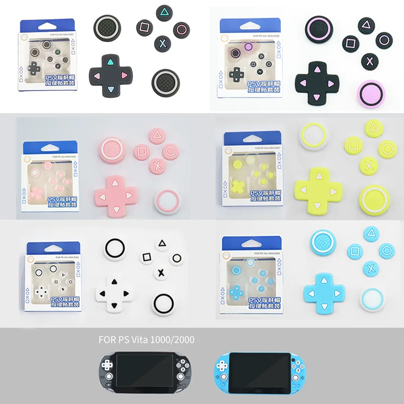 1 Set Silicone Button Suitable for PSVita 1000/2000, Joystick Kit with Horizontal Buttons Game Console Accessories