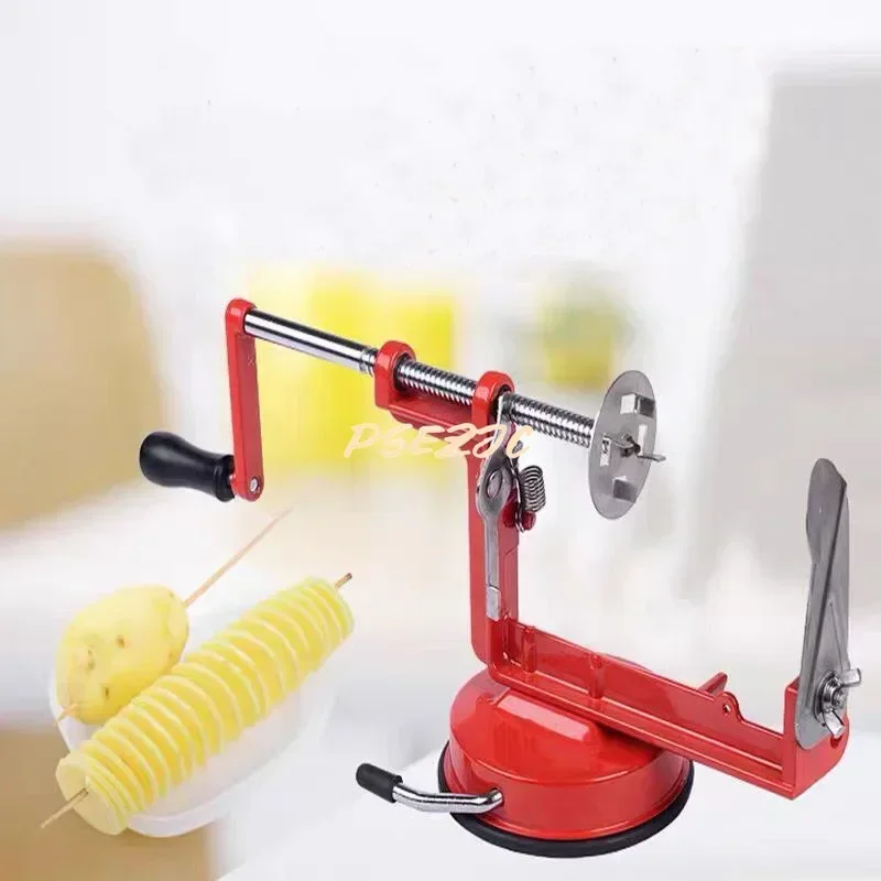 Household Manual Potato Tower Machine Stainless Steel Hand Shake Potato Multi Functional Rotating Potato Chip Machine