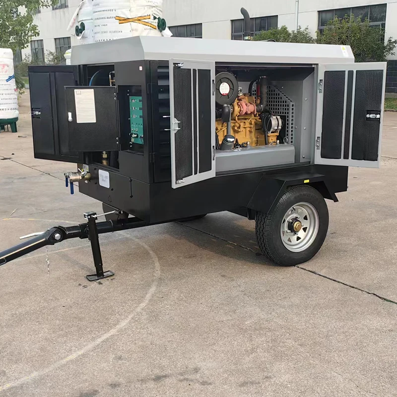 Mobile Diesel High-Pressure Air Compressor Excellent Performance Road Construction