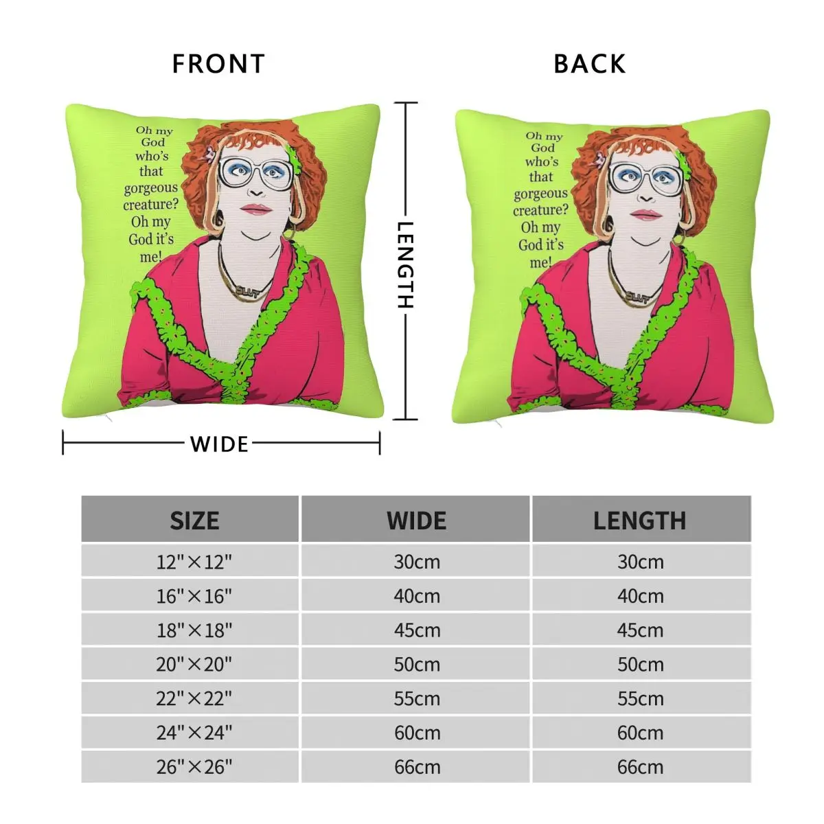 Gimme Gimme Gimme Linda La Hughes Pillowcase Polyester Linen Velvet Creative Zip Decor Bed Cushion Cover Wholesale
