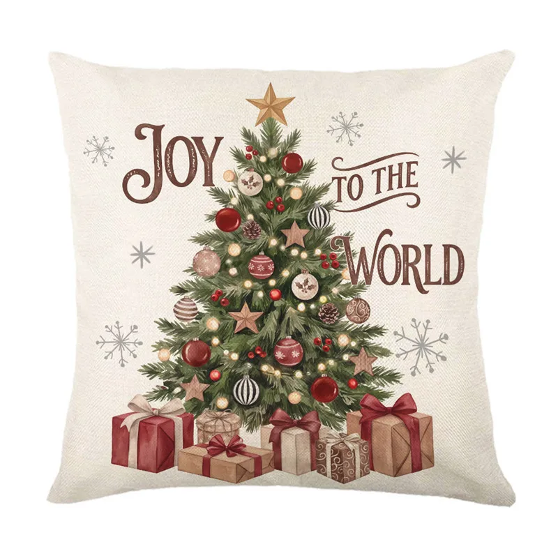 2026 Merry Christmas Cushion Cover Lovely Santa Claus Penguin Deer Print for Sofa Bed Chair Christmas Home Decor Christmas Gift