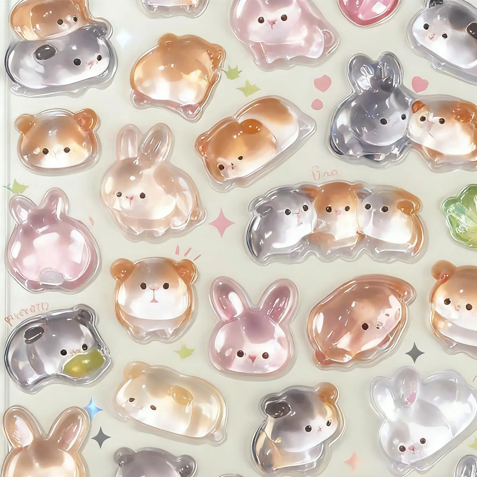 Adesivo 3D Adesivo a tema animale in cristallo Adesivi per laptop per bambini Aula Ricompensa Diario Scuola Planner Scrapbook Diario Valigia