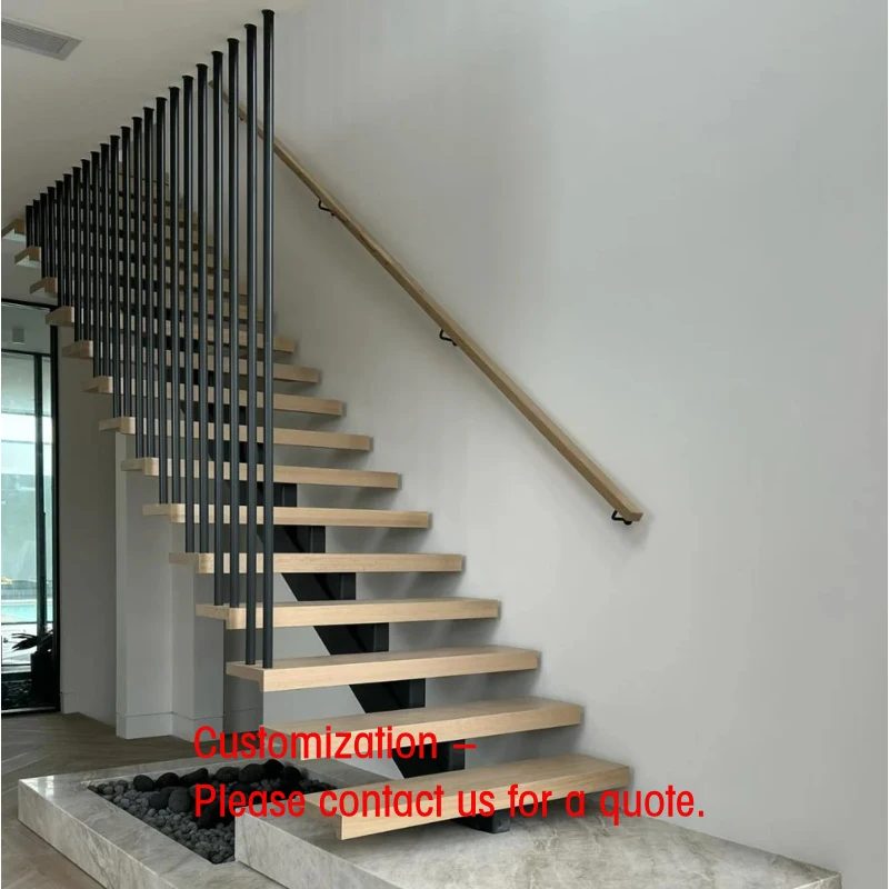 custom.Steel Spine Staircase Stairs with Rod Feature Adapt to Different Railing