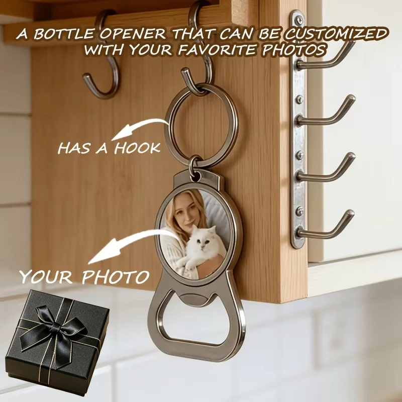 Custom Photo Keychain, Personalized Gift for Couples