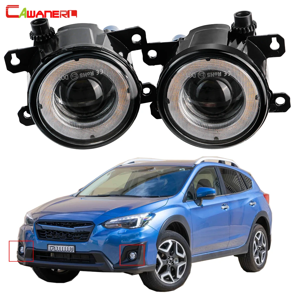 2 X Car Left + Right LED Fog Light Assembly Angel Eye DRL Daytime Running Light 30W 8000LM 12V For Subaru XV 2013-2023