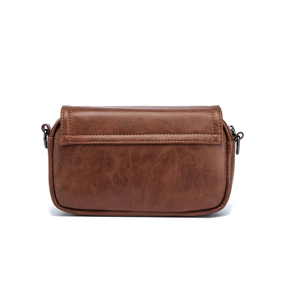 3pcs Shoulder Bags Men Casual PU Brown Black  Pillow Shaped Phone Hasp Small Crossbody Bag