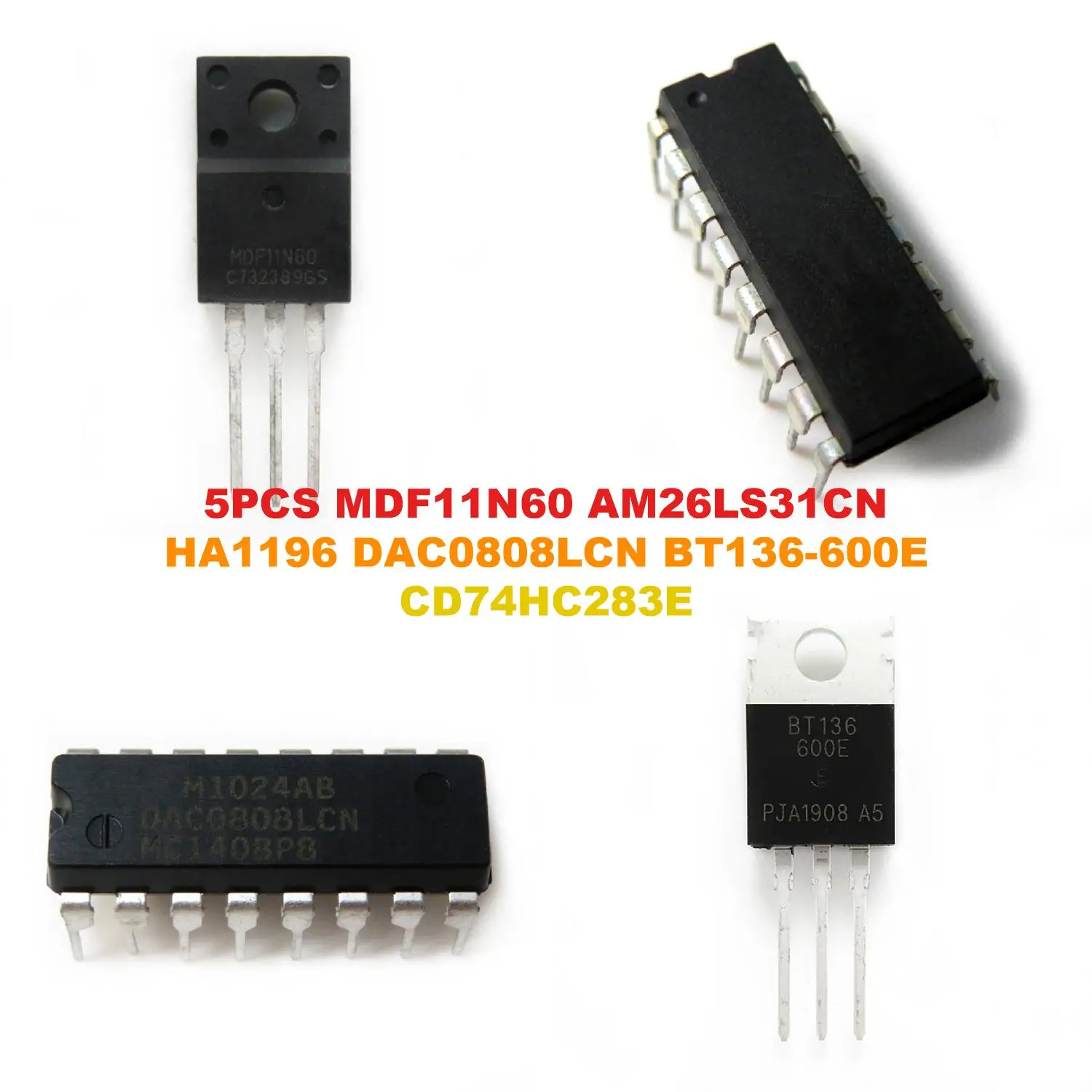 MDF11N60 AM26LS31CN HA1196 DAC0808LCN BT136-600E CD74HC283E