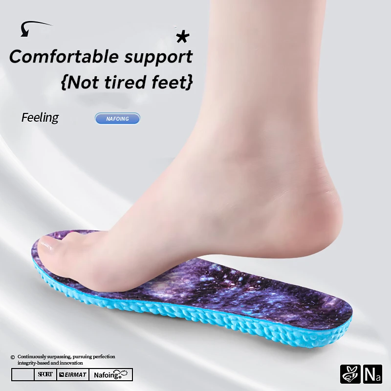 1 คู่กีฬา Insoles สําหรับ PU สีฟ้ารองเท้า Breathable Arch Support Anti SLIP Shock Absorption กีฬาวิ่งเดินทางพื้นรองเท้า