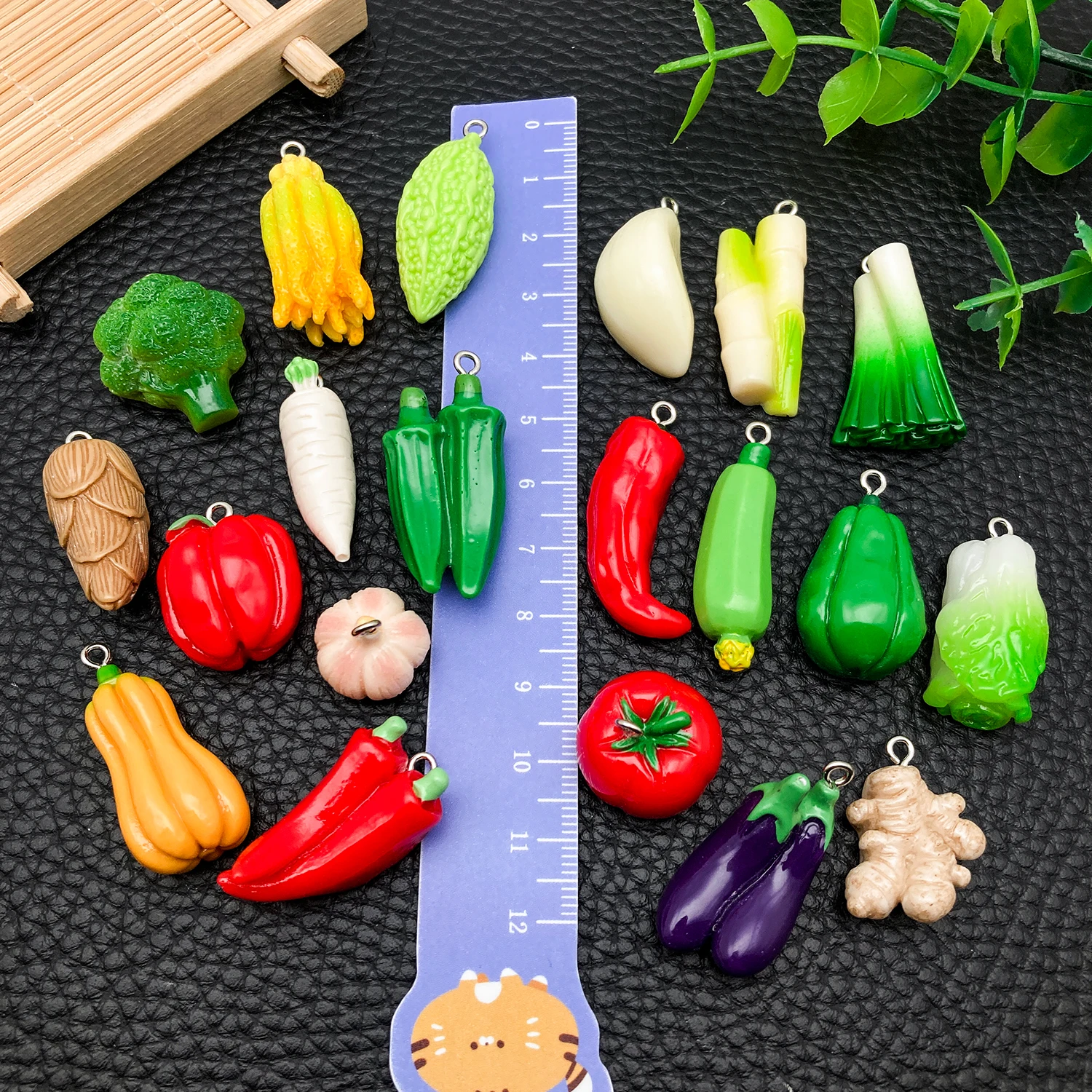 20pcs Resin Stereo Vegetable Series Charms Pendant DIY Earrings Necklace Bracelet Keychain Jewelry Accessories