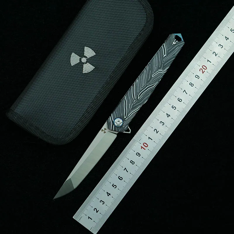 

LEMIFSHE JR3395 Real D2 Blade G10 Handle Folding Knife Outdoor Camping Hunting Kitchen Survival Multi functional EDC Tool