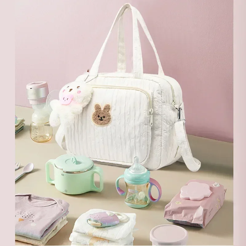 Baby Diaper Bags Organizer Maternity Bag Portable Cute Cartoon Multi-function Large Capacity Nylon Mom Travel Tote with Pendant