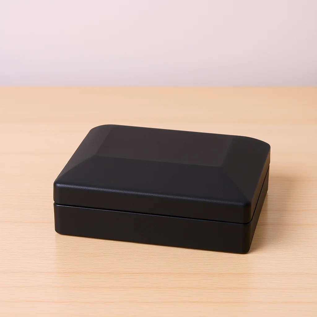 LED Lighted Jewelry Gift Box Black Creative Necklace Pendant Case Elegant Design Portable Jewelry Holder 7x9x3.2cm