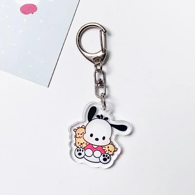 Anime Kawali Sanrio Pochacco portachiavi ciondolo decorazione creativa accessori acrilici regalo amico carino regalo di compleanno per ragazze