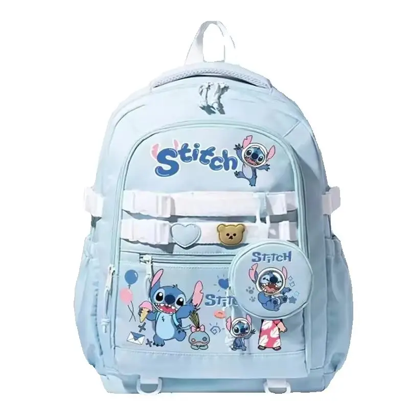 MINISO Disney Stitch Cartoon dzieci nastolatek torby szkolne o dużej pojemności modny plecak studencki dziewczyna plecak podróżny Mochila nowość