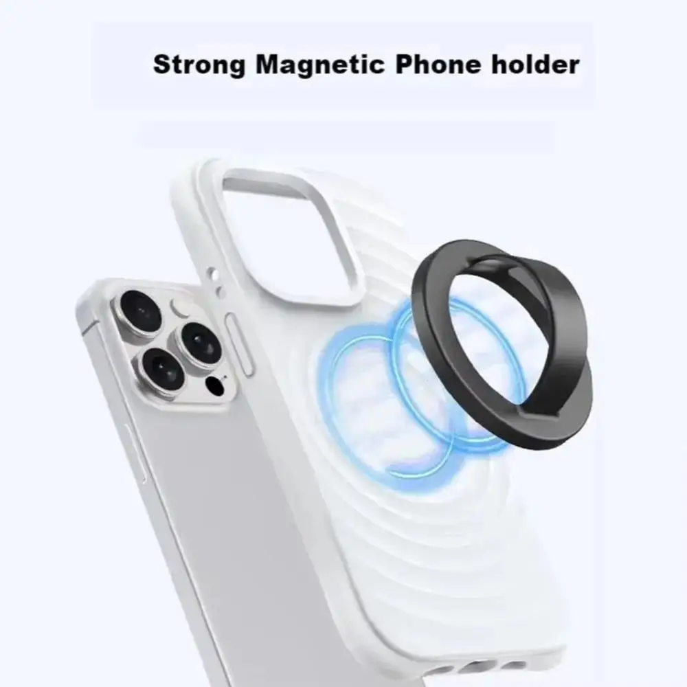 For Magsafe Magnetic Phone Back Grip Metal Plate Ring Strong Adsorption Finger Ring Holder Liquid Silicone Creative Phone Mount