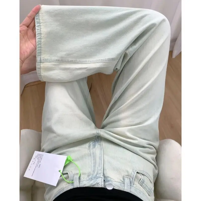 Women'S Palazzo Jeans Tie Dye Bleached Irregular Design Gradient Multi Color Artistic Bohemian Summer Beach Fresh Holiday