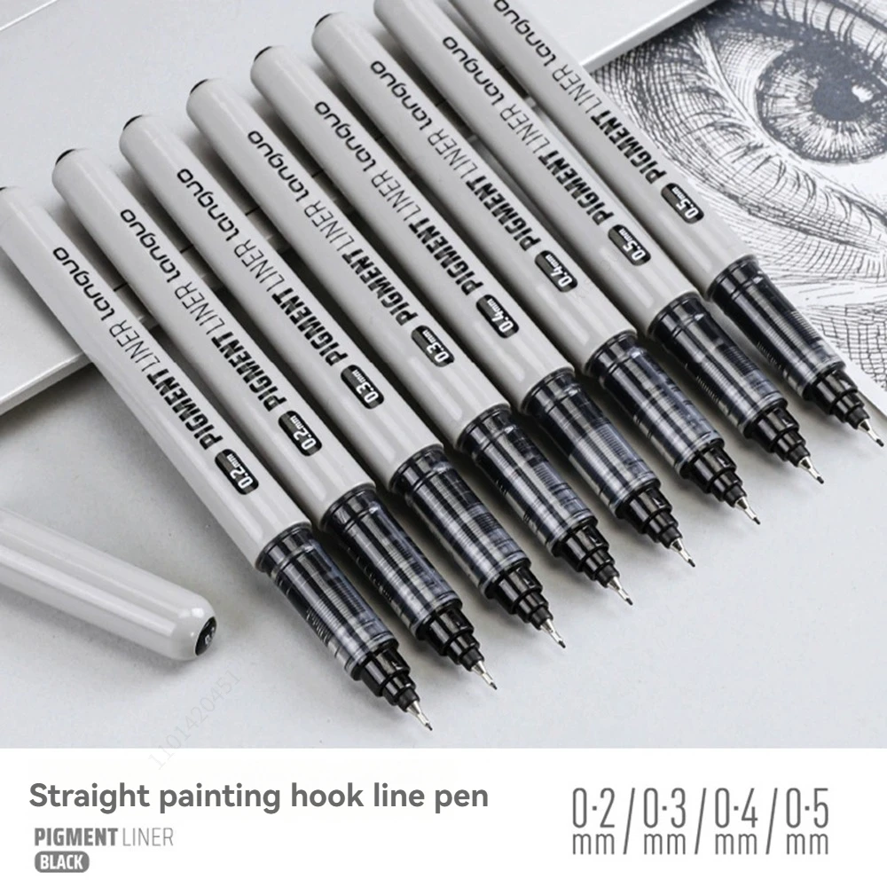 4Pcs/Set Professional Manga Art Hook Needle Marker Set Fine Line Sketch Pens for Drawing Illustration Artist School Supplies
