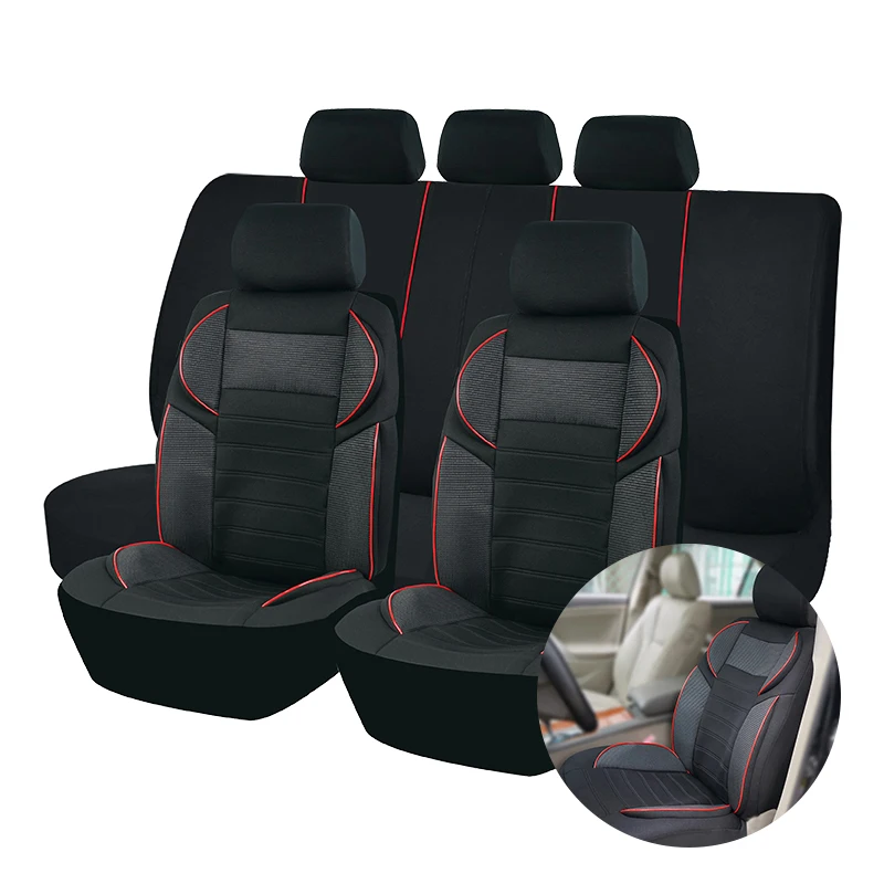 Uniwersalne pokrowce na fotele samochodowe 4 mm Luksusowy styl gąbkowy Pasuje do większości samochodów Suv Truck Akcesoria samochodowe Pokrowce na fotele wewnętrzne Sportowy design