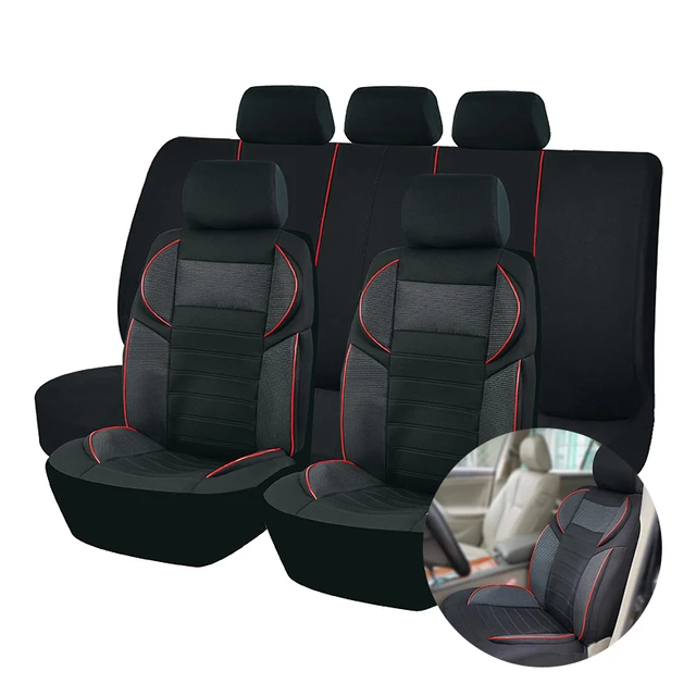 Uniwersalne pokrowce na fotele samochodowe 4 mm Luksusowy styl gąbkowy Pasuje do większości samochodów Suv Truck Akcesoria samochodowe Pokrowce na fotele wewnętrzne Sportowy design