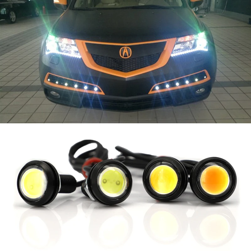 10PCS/Pack 12V Car Eagle Eye DRL Led Daytime Running Lights 23/18MM LED Backup Reversing Parking Signal Automobiles Lamps