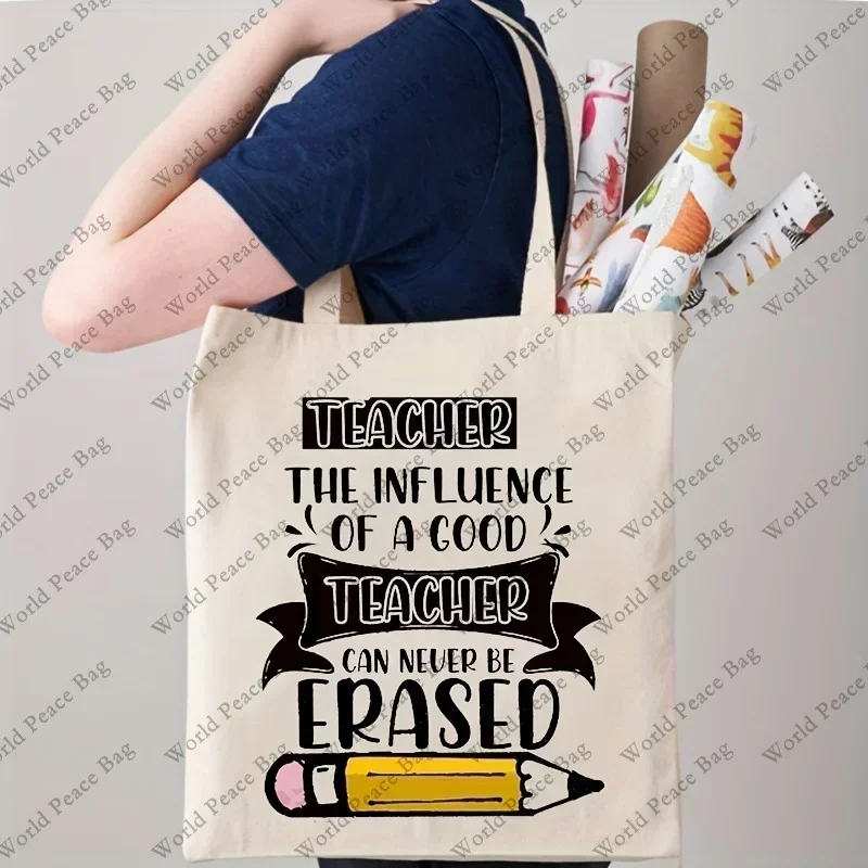 Bolsa tote super professor DE2, bolsa casual de lona para compras e armazenamento de viagem, presente