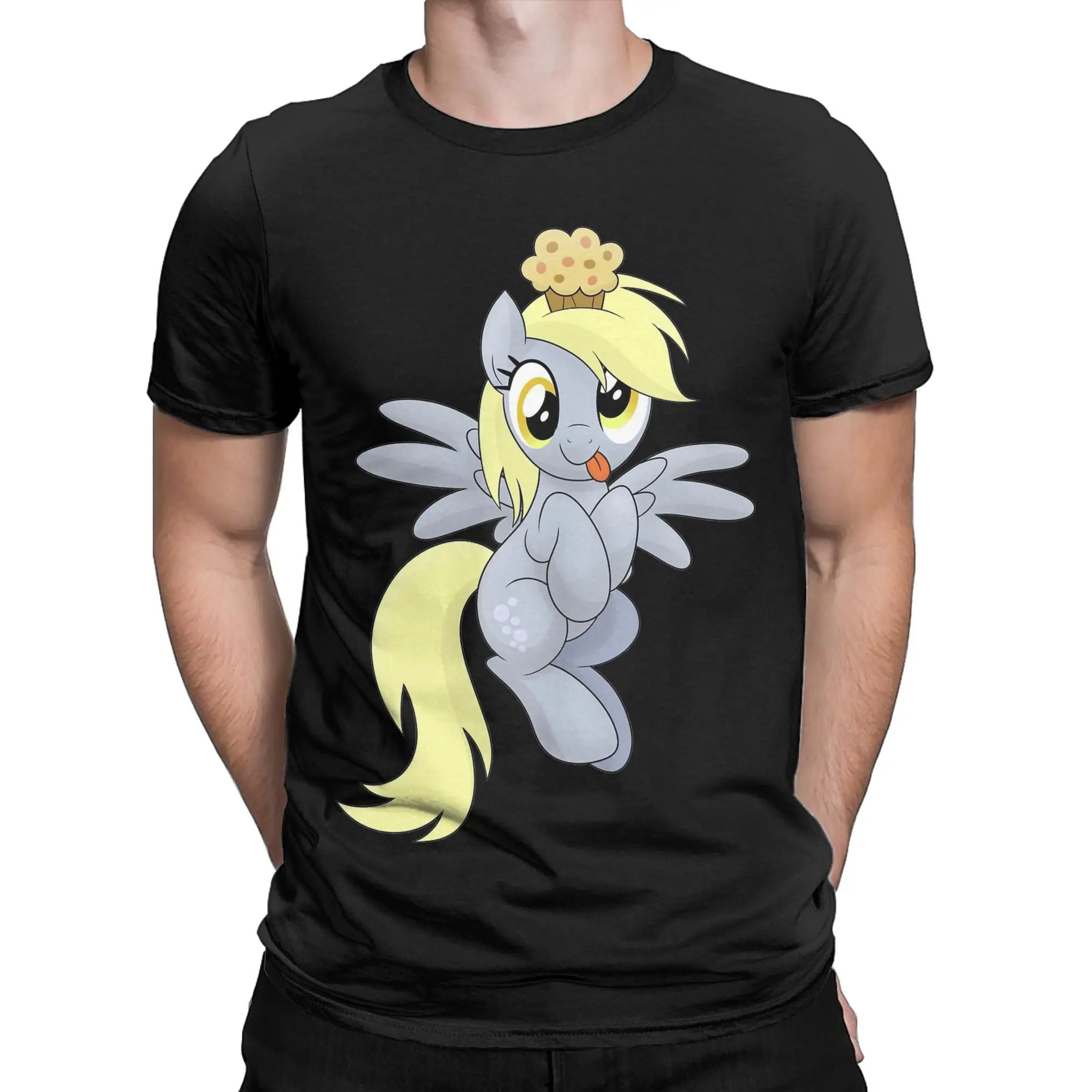 Derpy Muffins Hooves MLP T Shirts Men Women Cotton Funny T-Shirt Round Neck Tees Short Sleeve Clothing Summer