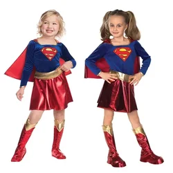 Children's Day Carnival Kids Superhero Super Girls Cosplay Costumes Cloaks Party Dress Birthday Clothes Halloween