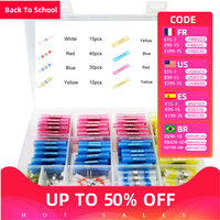 250PCS Solder Seal Wire Connectors Heat Shrink Butt Connector Waterproof Marine Electrical Connector Kit Insulated Butt Terminal
