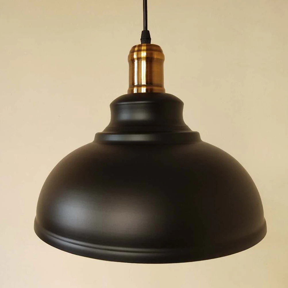 الصناعية خمر الحديد معلقة غطاء مصباح 29 سنتيمتر قلادة سوداء غطاء خفيف لمطعم مقهى فندق غرفة الطعام الممر العلوي #4