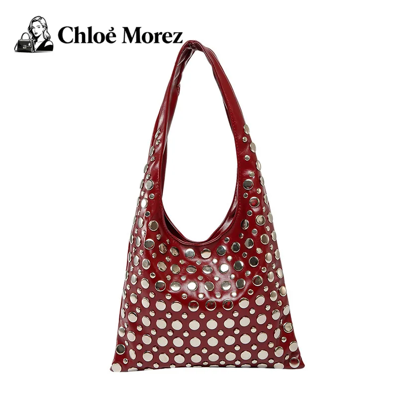 

Commuter Bag, Fashionable Rivet, Personalized Handbag, Ladies' Shoulder And Armpit Bag, PU