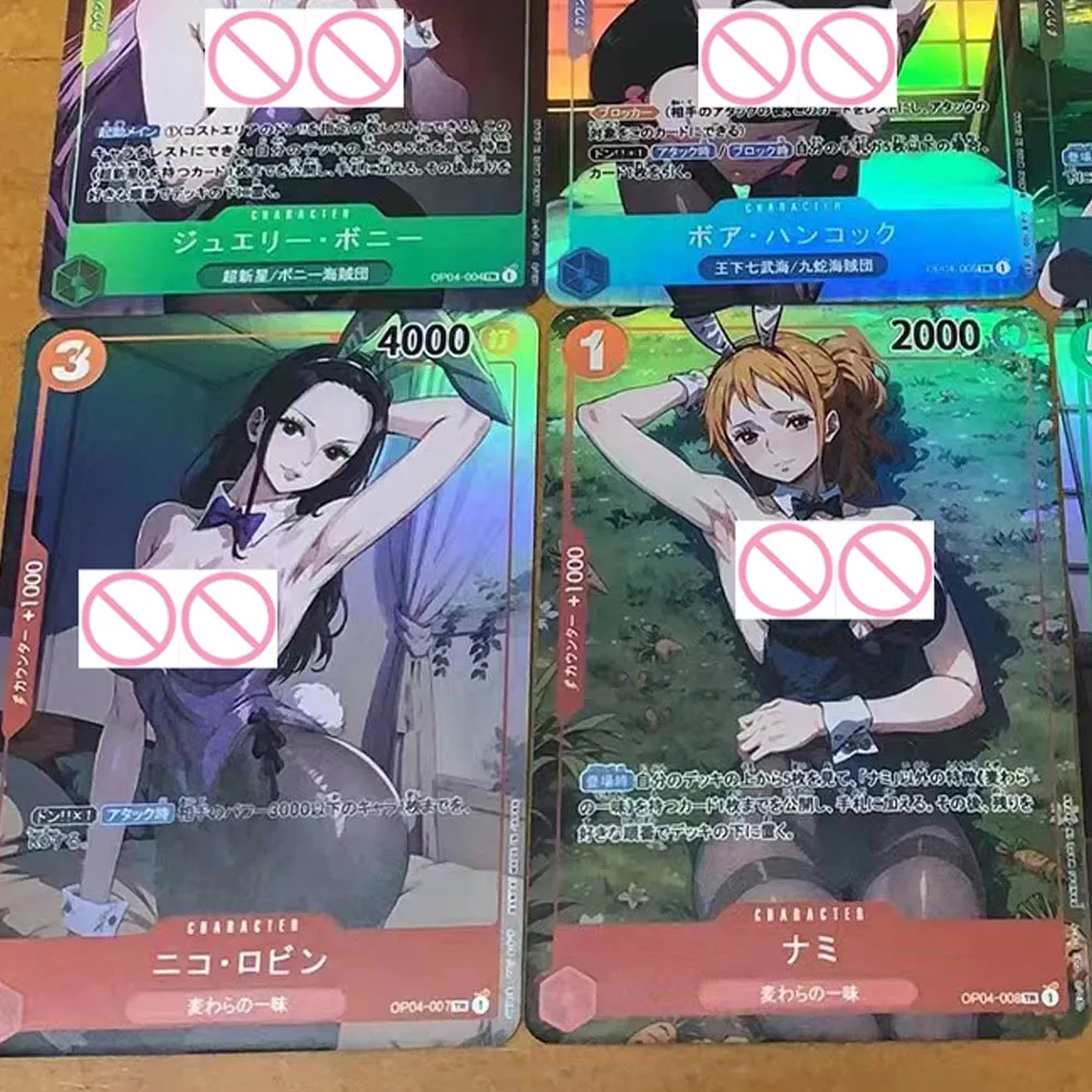9pcs/set OPCG Anime Sexy Collection Card Yamato Nefertari D.Vivi Fat Buttocks Ample Breasts Half Naked Card Colorful Flash Gifts