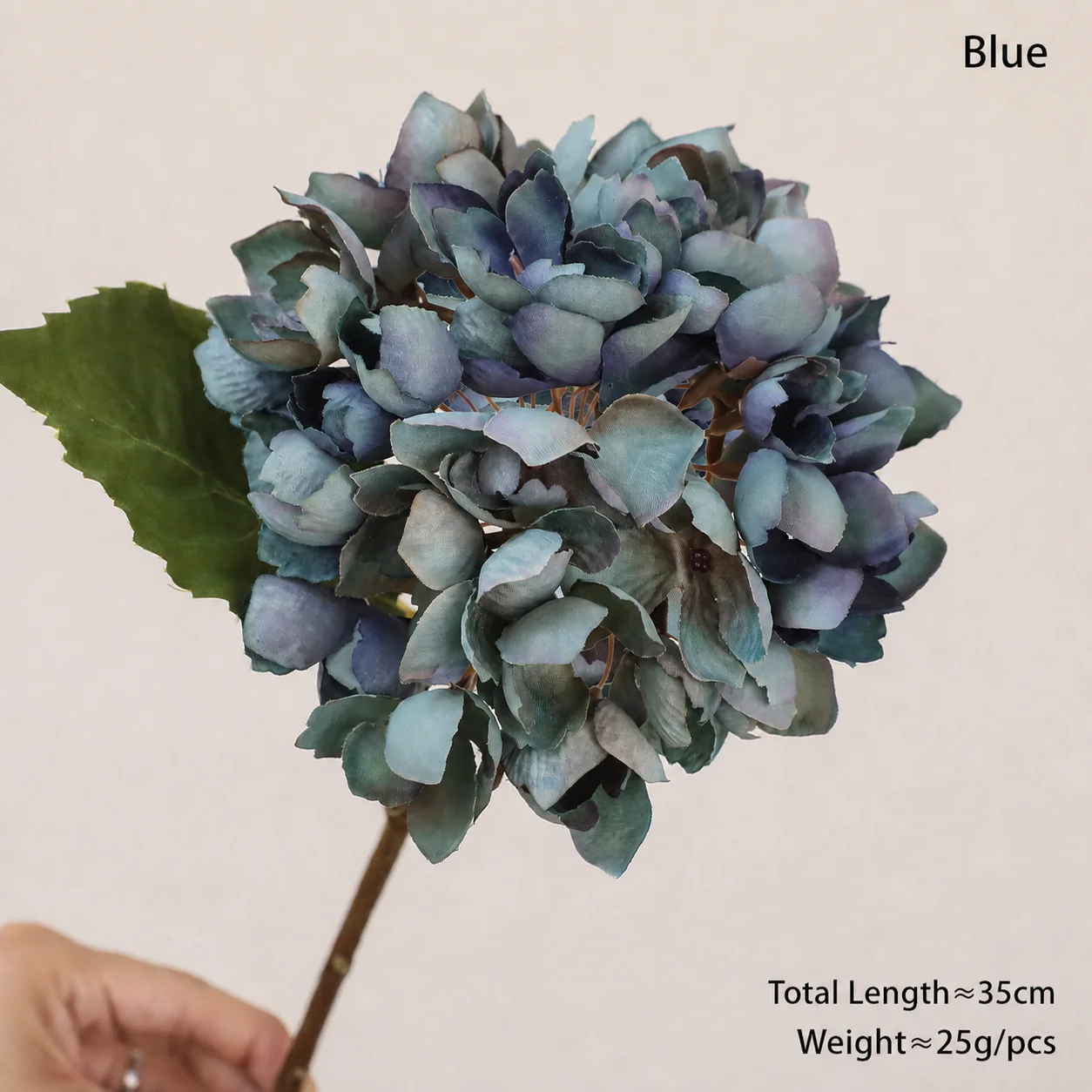 Silk Artificial Flower Natural Single Stem Artificial Hydrangea Simulation Hydrangea Autumn Single Stem Fake Flower For Party