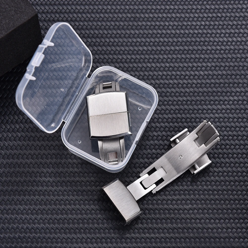 ใหม่พับหัวเข็มขัดคู่คลิกผีเสื้อ 16 มม.18 มม.Fast Release Flat-End Universal CTS สายคล้องแฟชั่นแปรงเหล็กหัวเข็มขัดเดิม