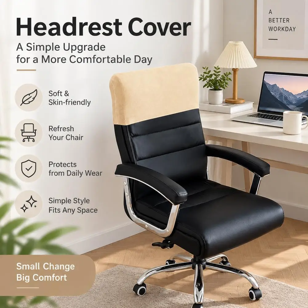 Dust-Proof Velvet Chair Back Cover High Elasticity Anti Dirty Comfortable Household Office Headrest Protector Washable