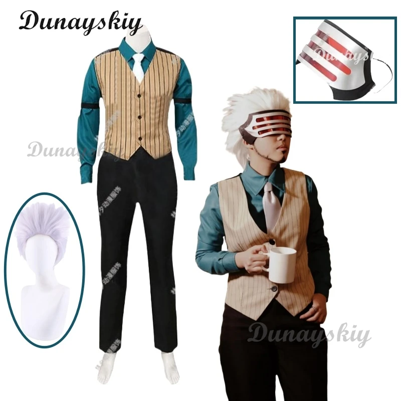 Anime Game Ace Attorney Gyakuten Saiban Godot Cosplay Commission Cosplay Costume Godot Mask Men Halloween Customized