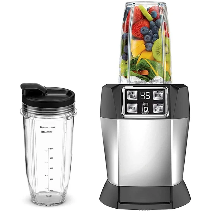 2 Pack Replacement 24 Oz Blender Cups with Lid for Auto IQ BL450 BL480 NN102 Blender Accessories-A79M view 4