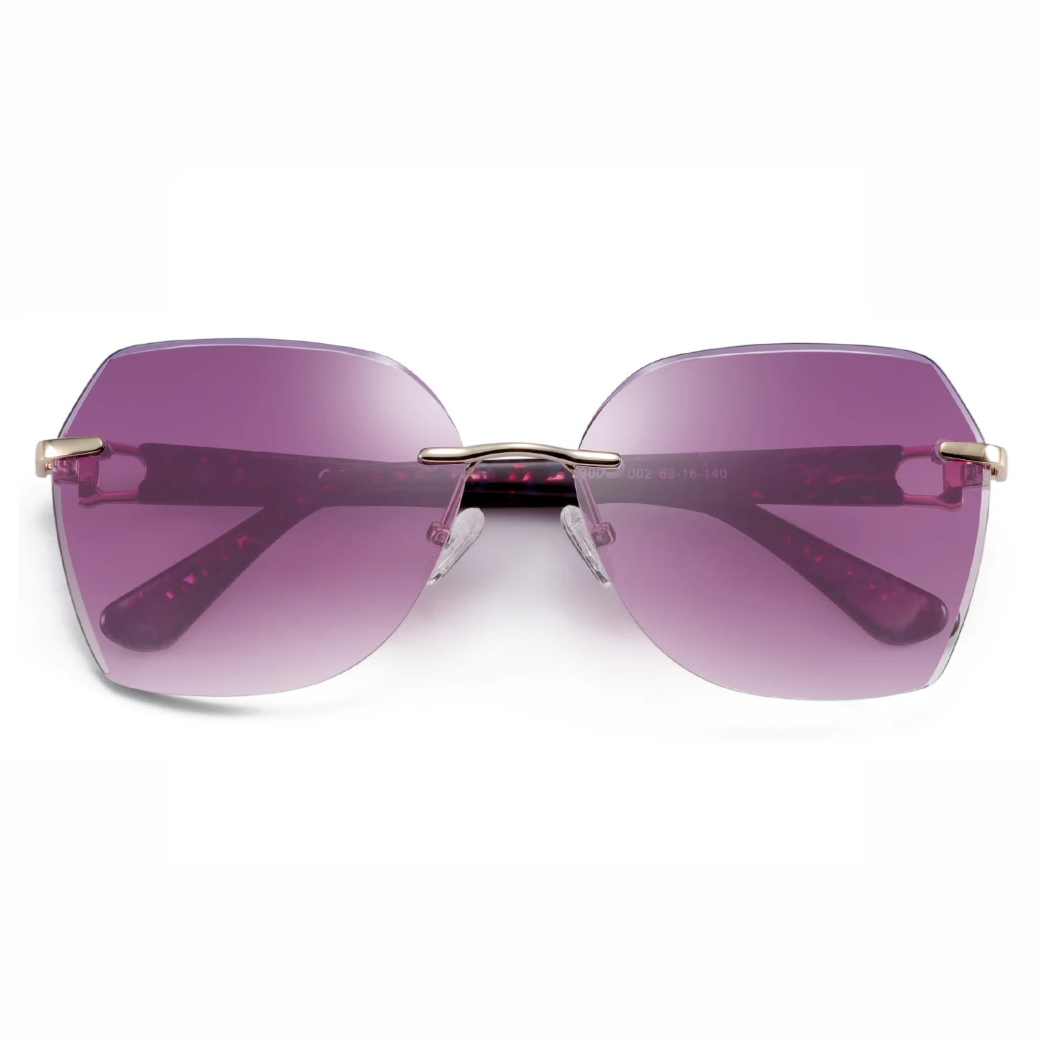 ZENOTTIC Modische Damen-Sonnenbrille ohne Rand, trendige geometrische Diamantschliff-Verlaufsgläser, UV-Schutz – Detail 21