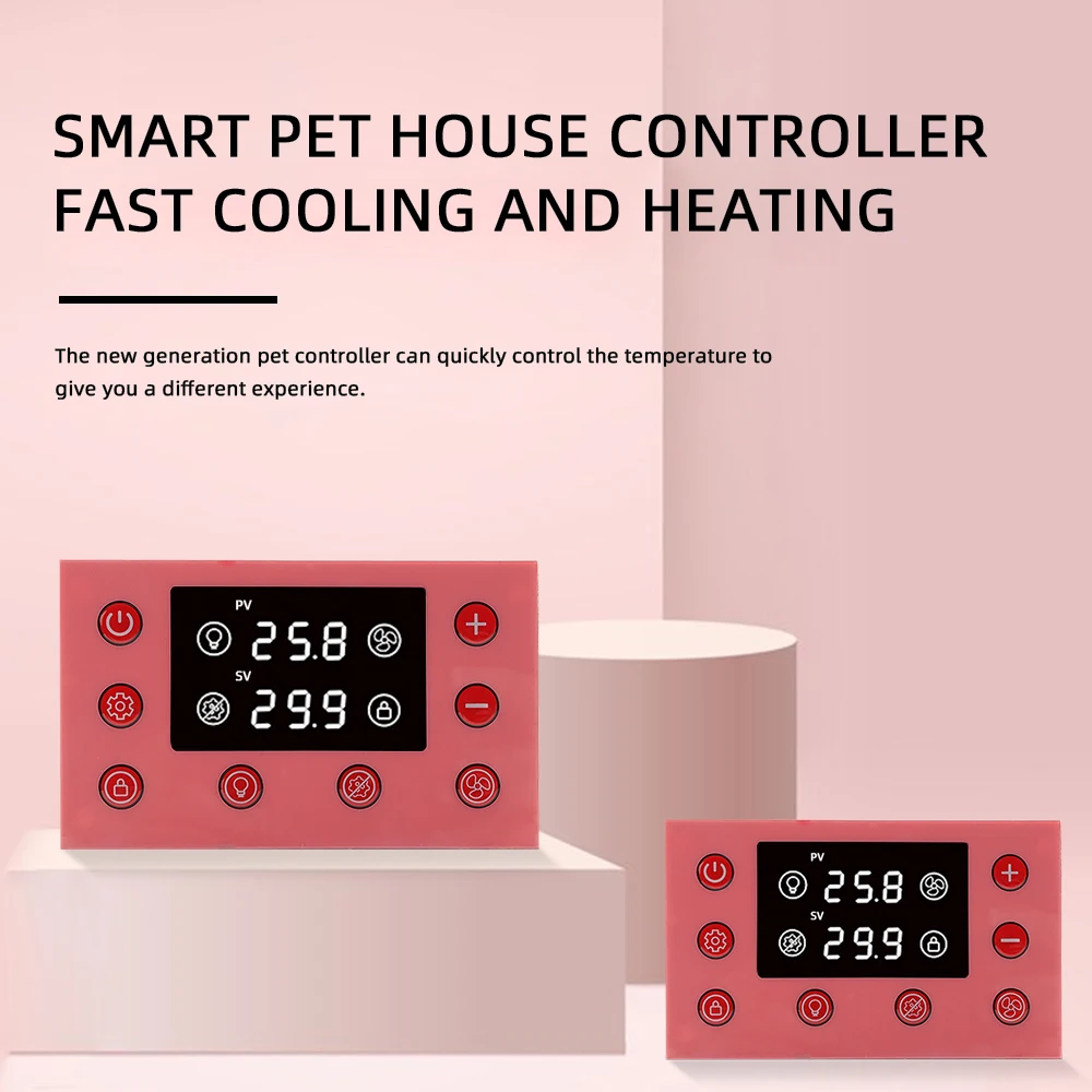 Ac220v inteligente casa de estimação controlador controle temperatura iluminação esterilização ventilação aquecimento refrigeração com bloqueio criança