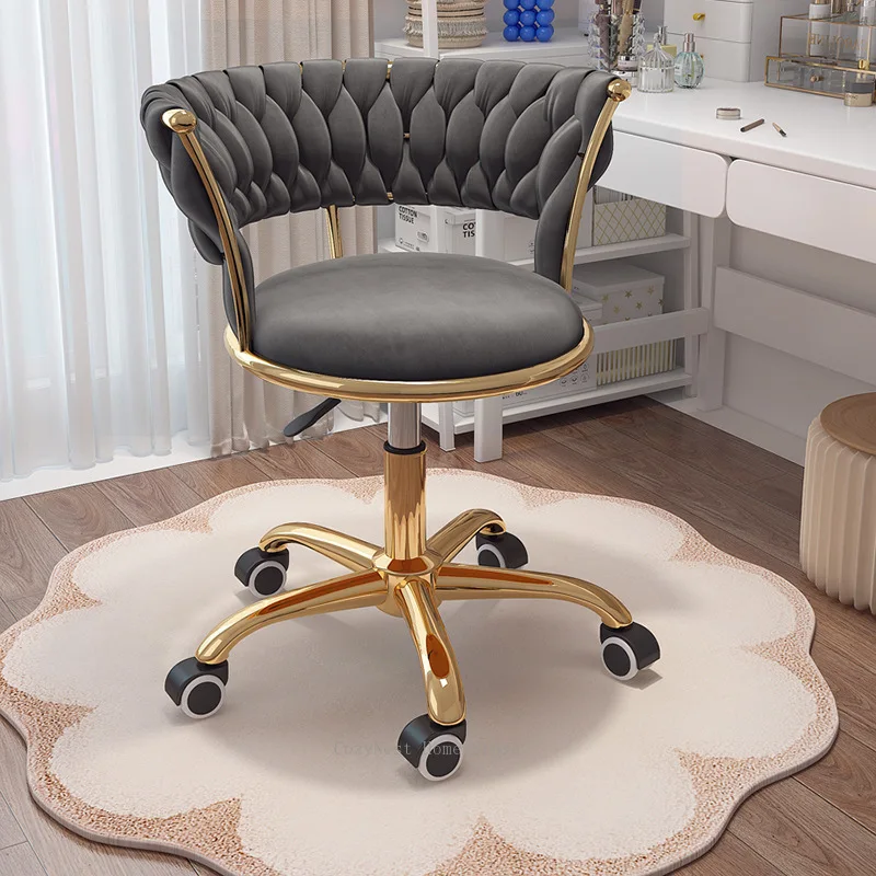 Bar Chair Bedroom Comfortable Swivel Lifting Chair Nail Shop Sliding Wheelchair Makeup Dressing Stool