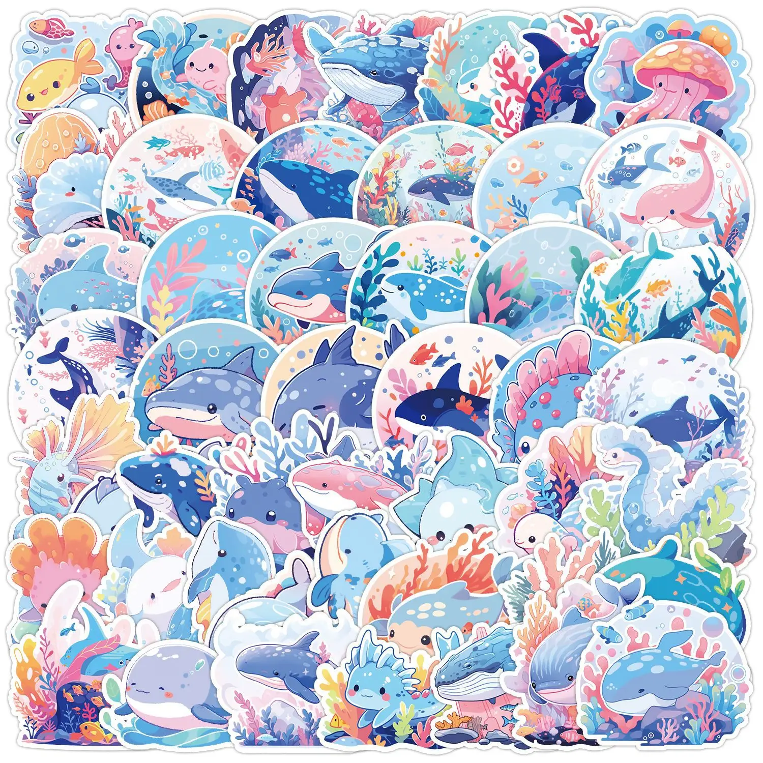 10/30/50Pcs Cartoon Ozean Serie Graffiti Aufkleber DIY Gitarre Telefon Wasser Tasse Laptop Koffer Skateboard Wasserdichte Aufkleber