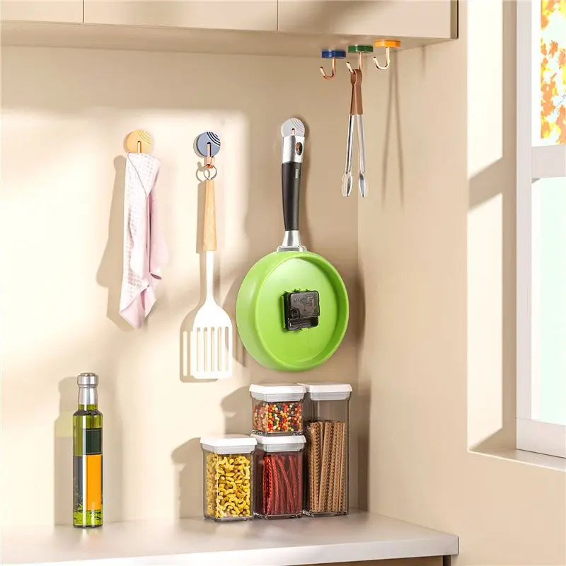 A96K-Frying Pan Clock With Fried Egg - Novelty Hanging Kitchen Cafe Wall Clock Kitchen